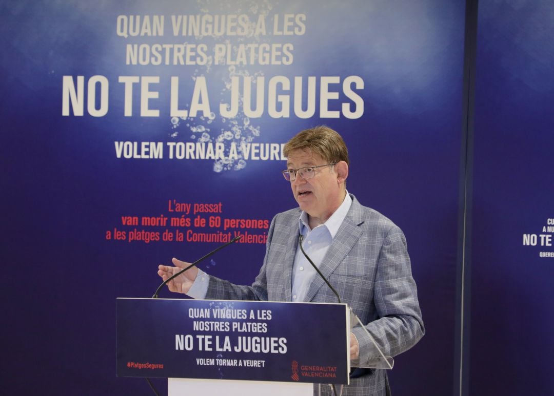 Ximo Puig en la presentación de la campaña &#039;Stop Ahogamientos&#039;, en Xàbia.