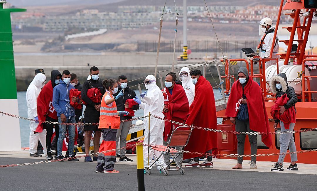 Los migrantes llegado a Gran Canarias.