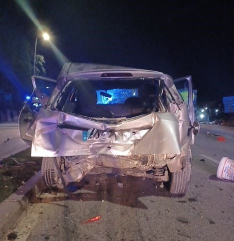 Imagen del accidente ocurrido esta madrugada en la carretera de Alcantarilla