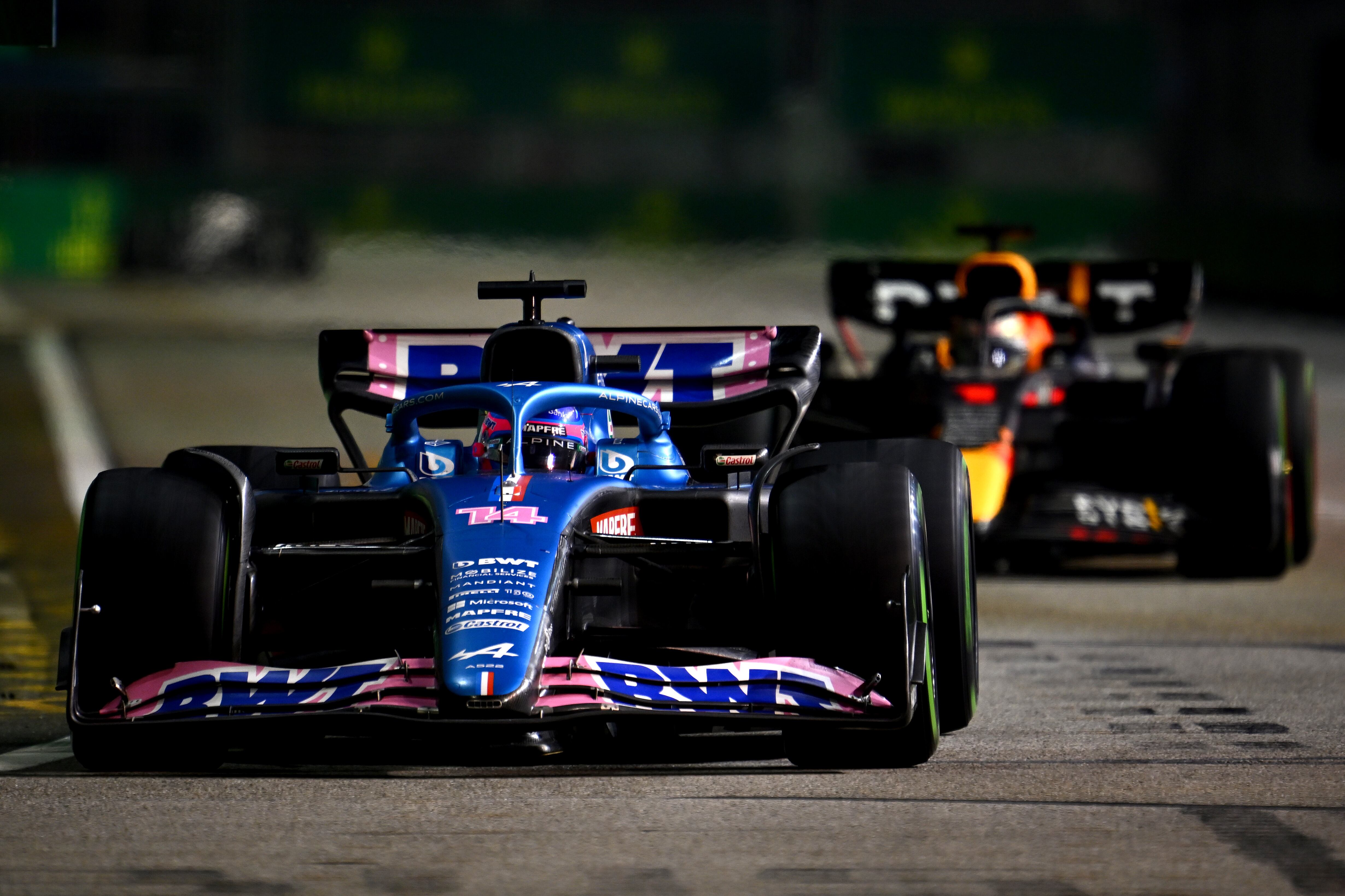 Fernando Alonso, durante el Gran Premio de Singapur.