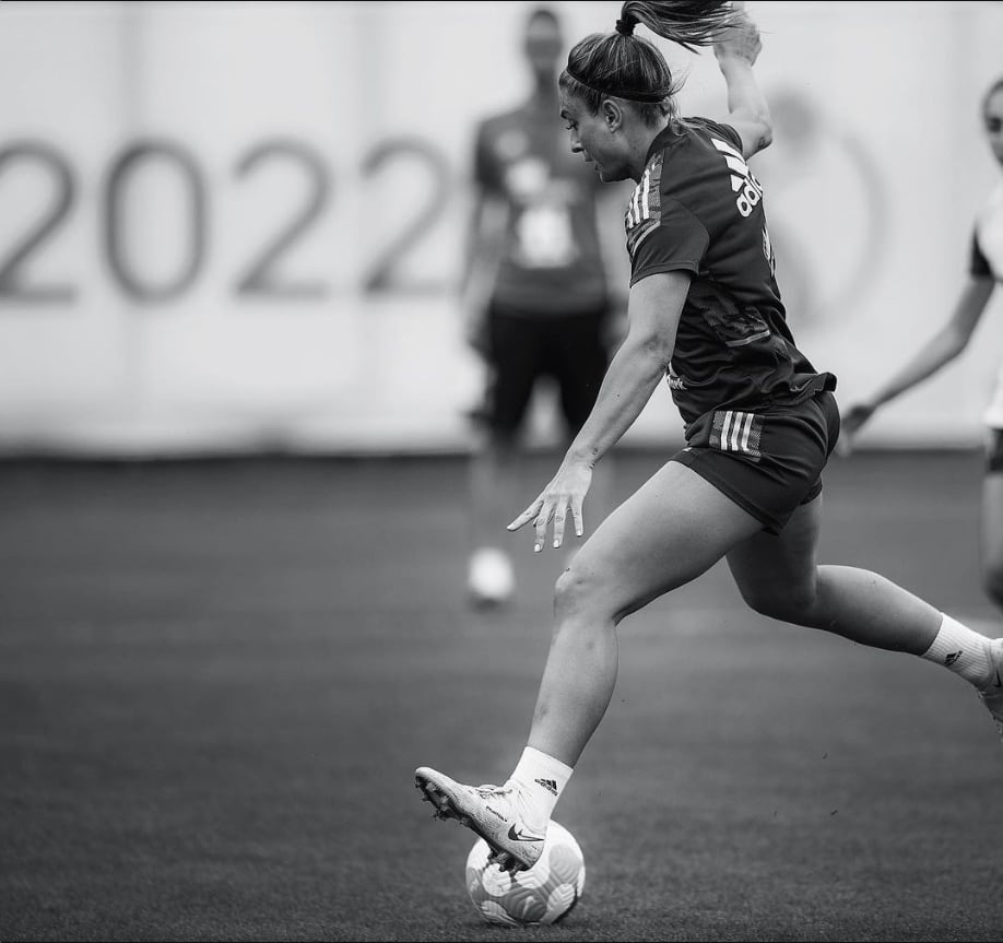 Alexia Putellas, en el entrenamiento de la selección española en el que se ha lesionado