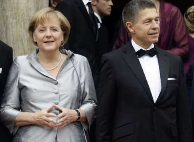 Angela Merkel en una de las pocas ocasiones en las que se deja ver con su marido, Joachim Sauer.