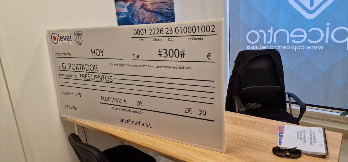 Cheque se entregará al ganador