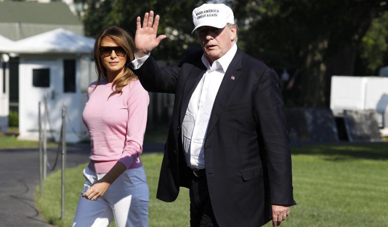 El presidente de EEUU, Donald Trump, junto a la primera dama, Melania Trump.