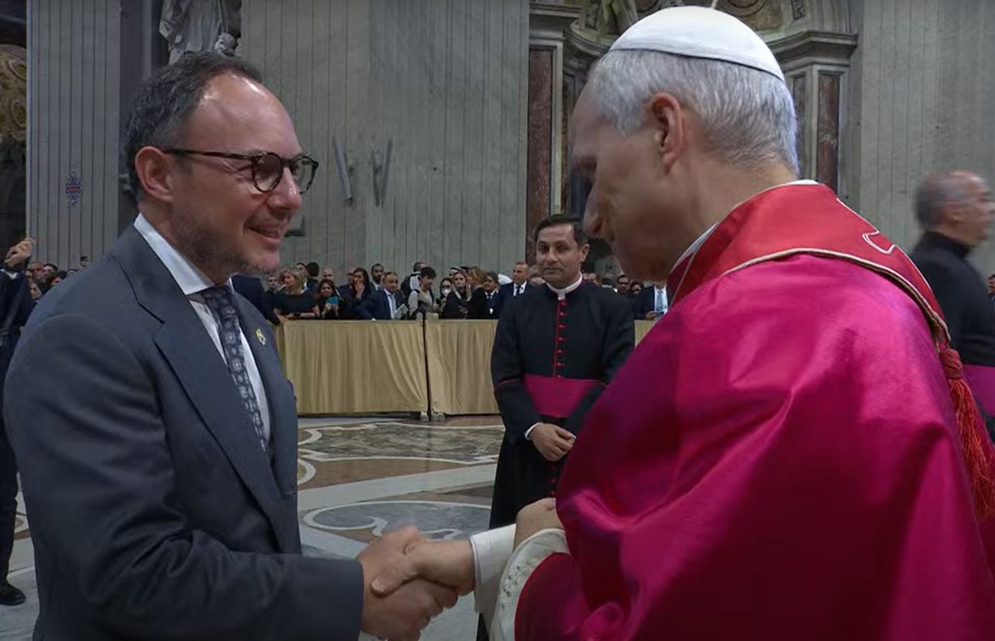 Salutació del cap de Govern, Xavier Espot, al papa Lleó XIV