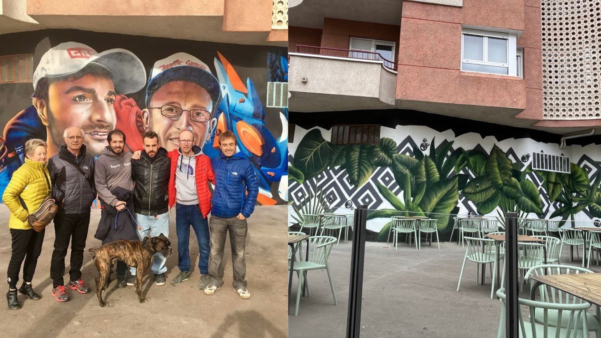 Antes y después del grafiti a los hermanos Pou.