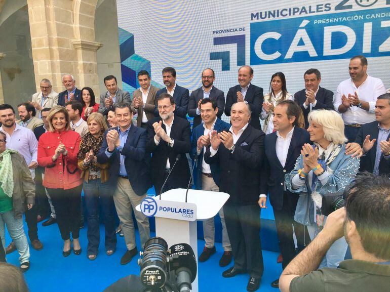 Mariano Rajoy, presidente del Gobierno, durante el acto en Jerez