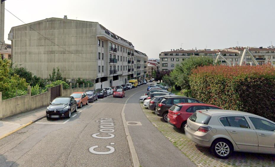 Plazas de aparcamiento en la calle Coruña en Salceda de Caselas