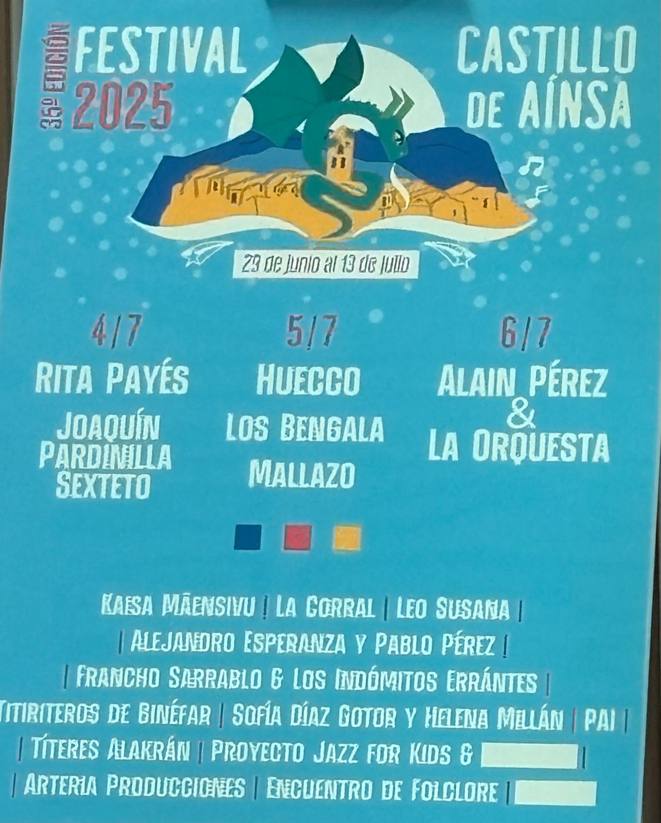 Cartel anunciador del XXXV Festival Internacional en el Castillo de Aínsa