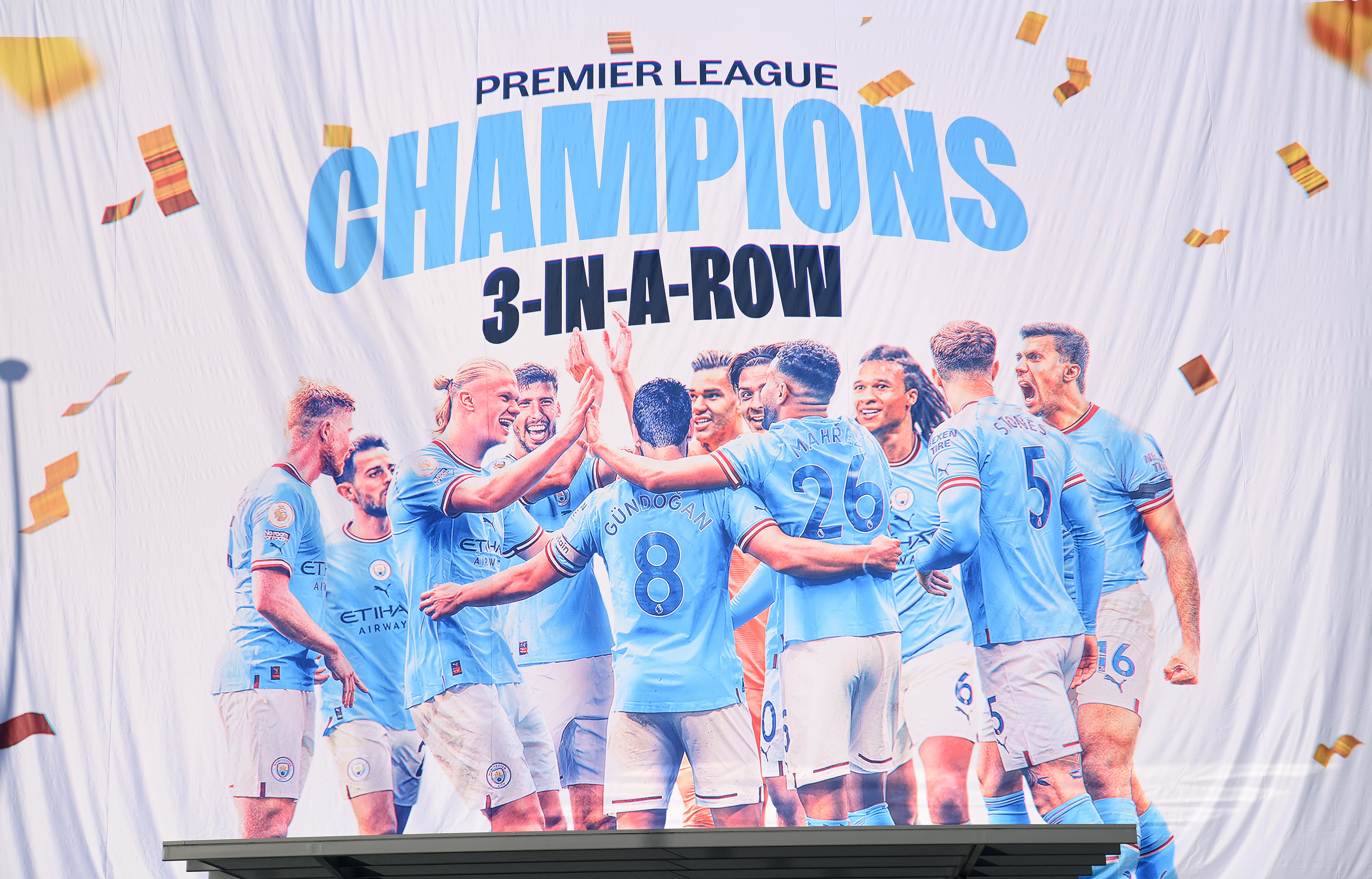 Manchester City Fans Celebrate Winning The Premier League Title