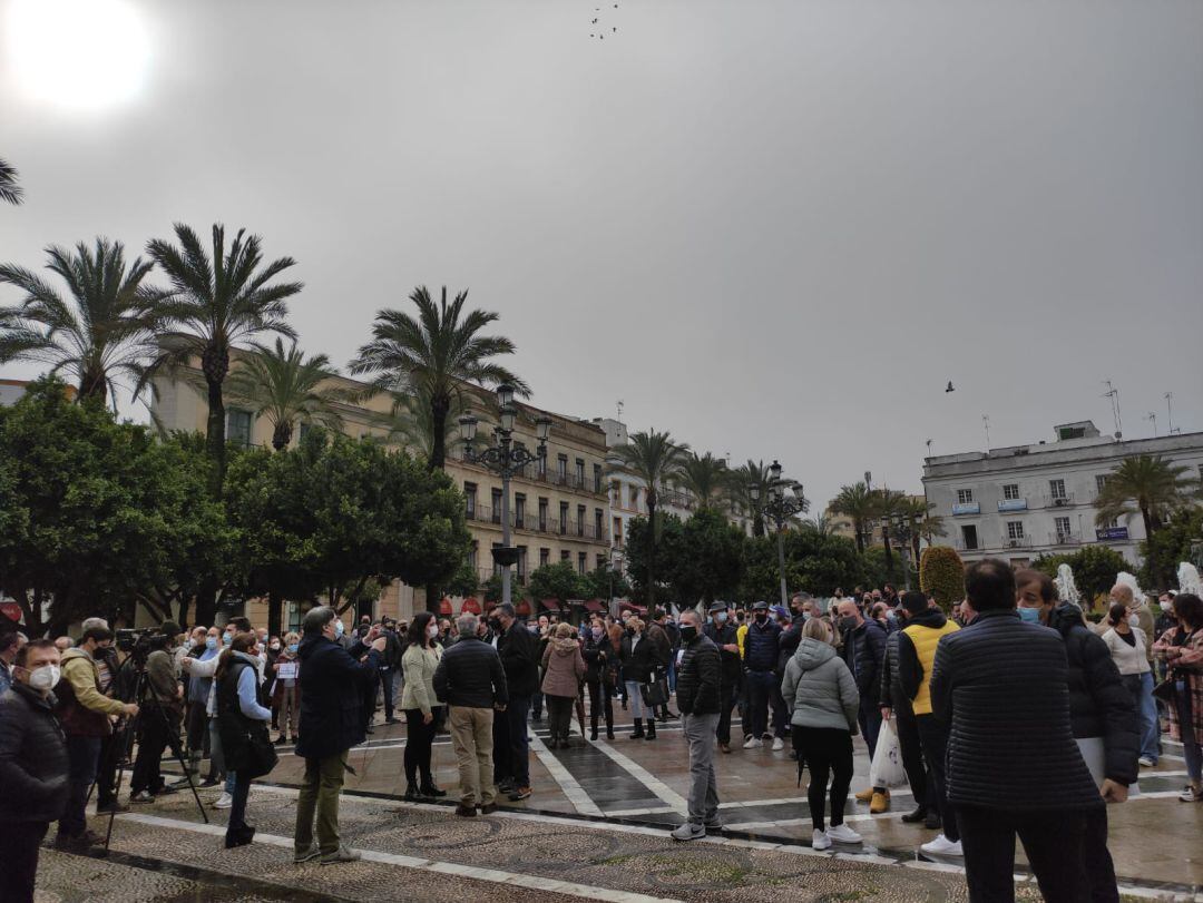 Concentración de hosteleros este miércoles en la plaza del Arenal de Jerez
