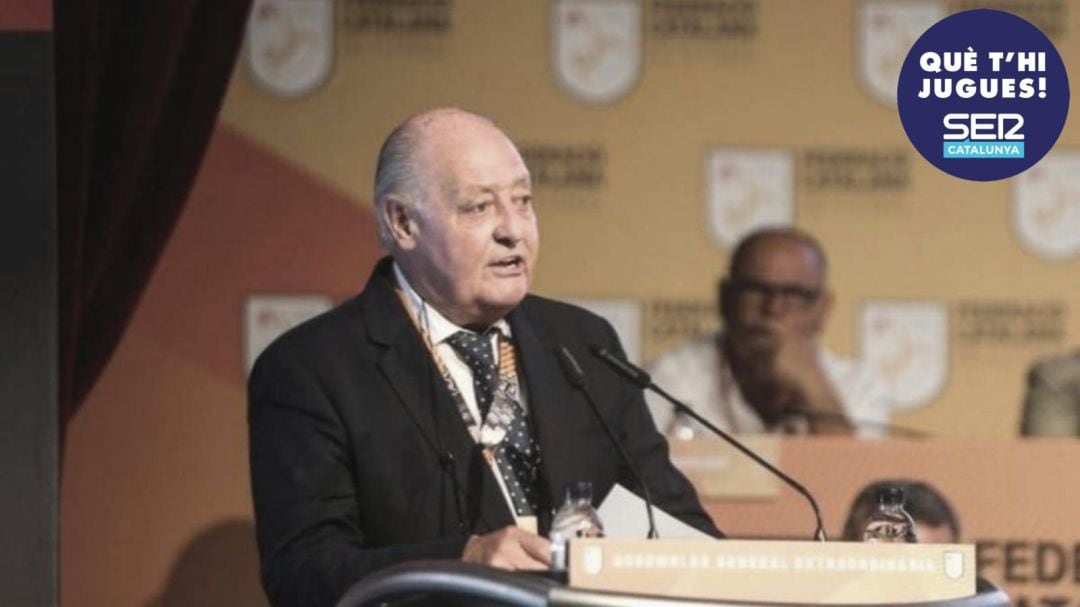 Joan Soteras durant un acte de la FCF.