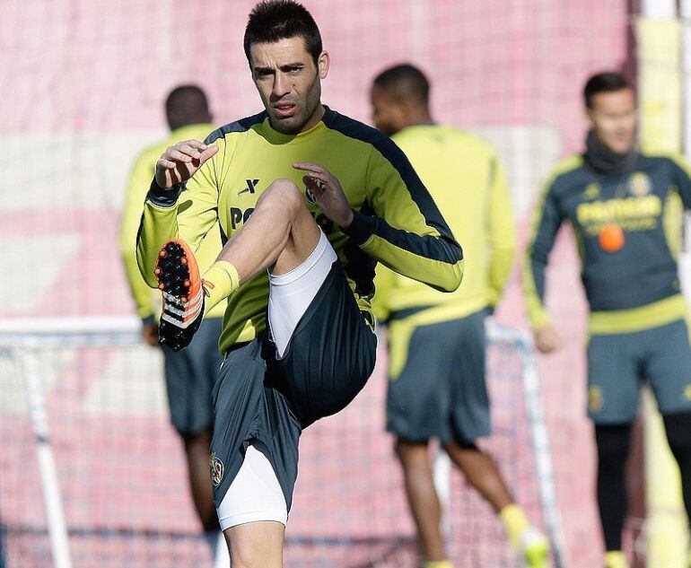 Bruno Soriano en el entrenamiento del Villarreal CF