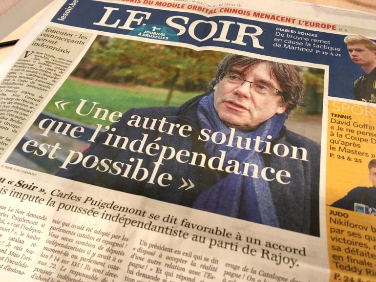 Portada del diario belga &#039;Le Soir&#039;.