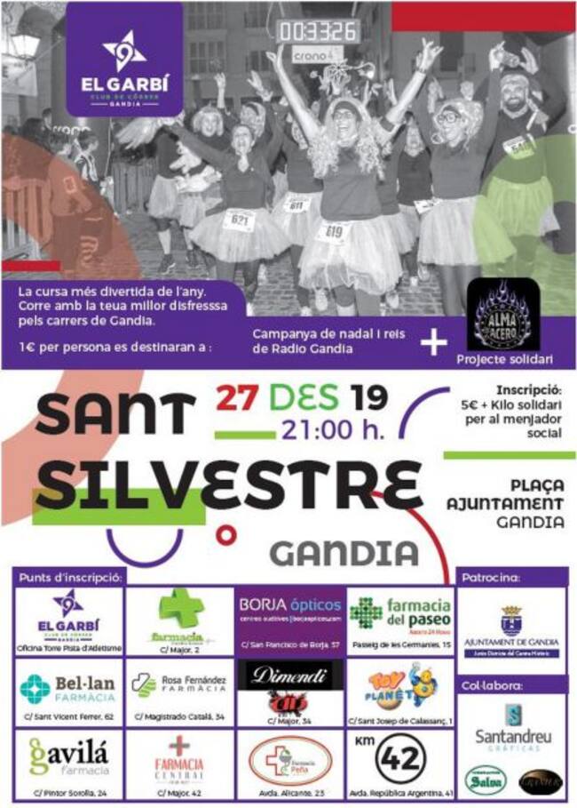 Cartel de la XIV San Silvestre e Gandia