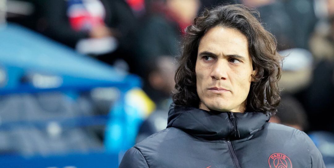 Edinson Cavani, poco antes de un partido con el PSG