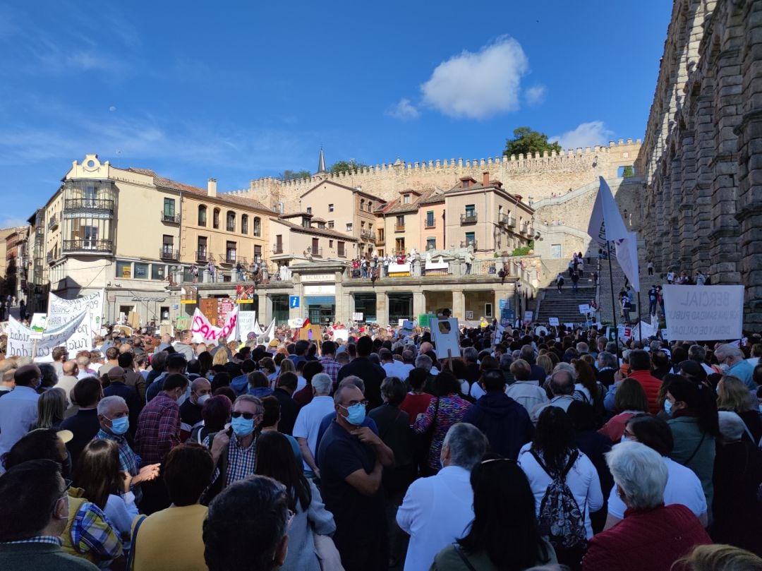 Imágen en archivo de la manifestación en Segovia por la sanidad pública