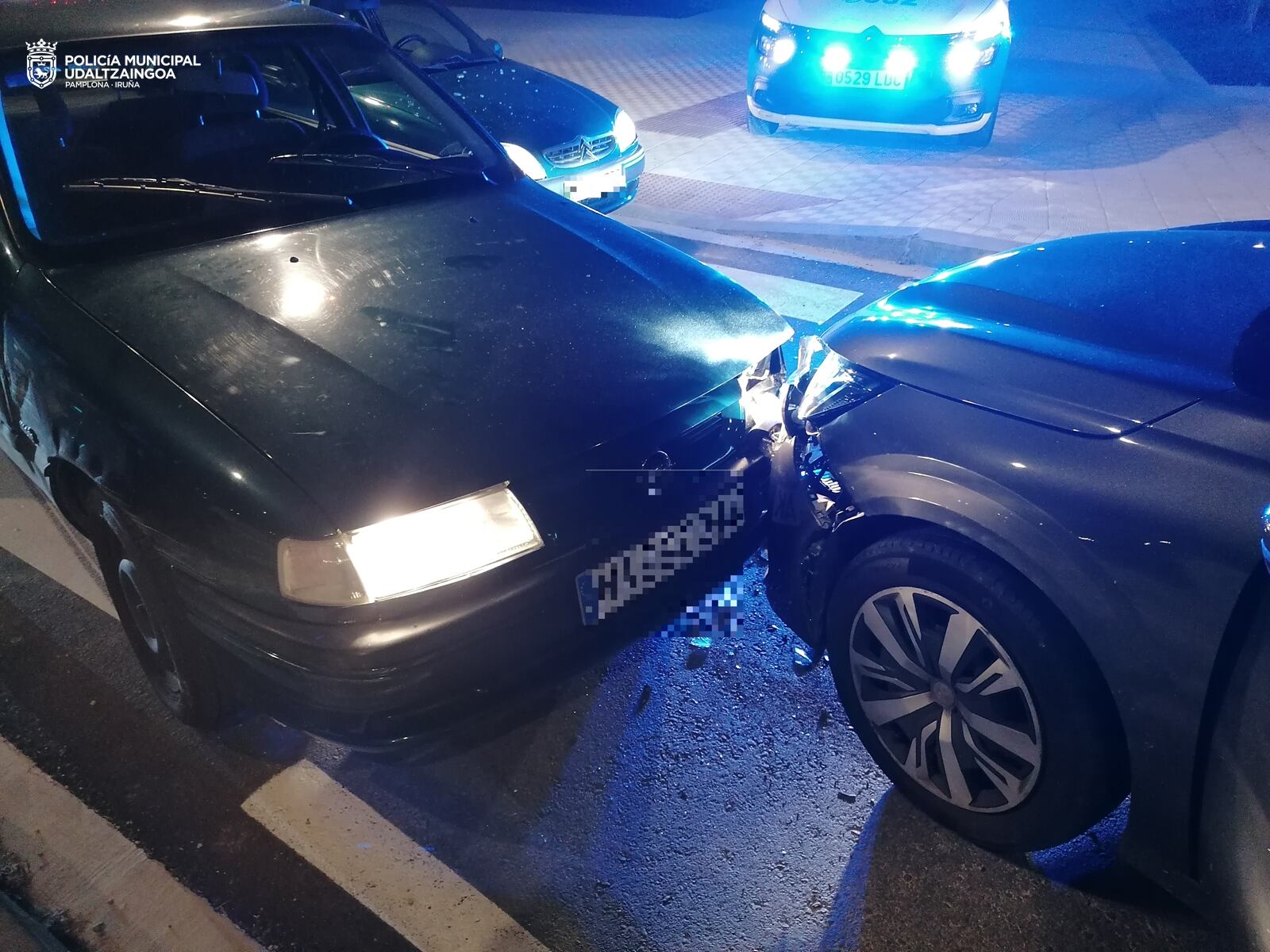 Cuatro policías municipales heridos en una persecución &quot;temeraria&quot; a un conductor en Pamplona