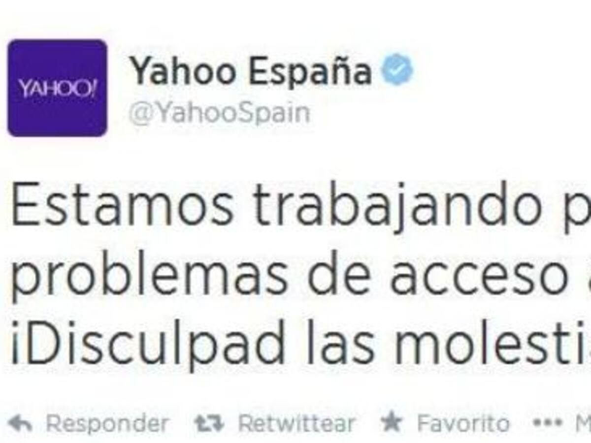 Yahoo España sufre una caída en sus servicios