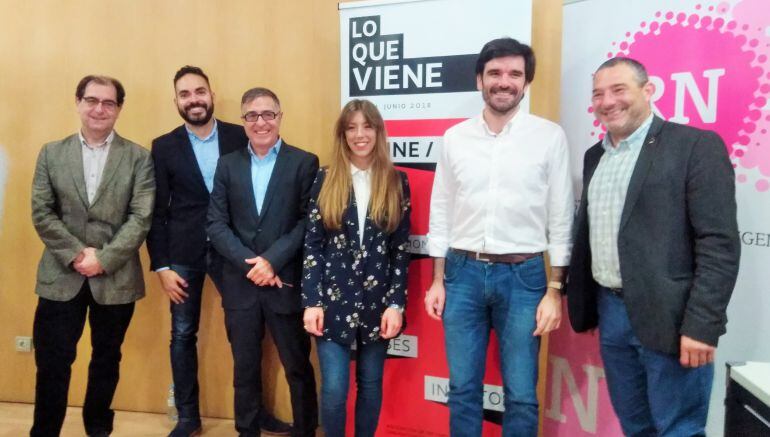 Abel Casado, gerente del consorcio Eder, David Martos, director del evento y vicepresidente de la AICE, Peio Ayerdi, jefe de gabinete de vicepresidencia de Desarrollo Económico del Gobierno de Navarra, Natalia Oliver, directora de marketing del grupo Enho