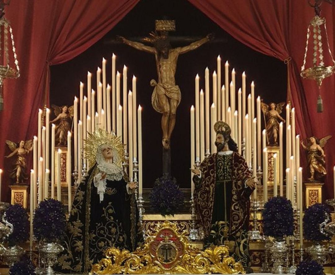 Altar de cultos de la Hermandad de La Carretería durante la pasada Cuaresma