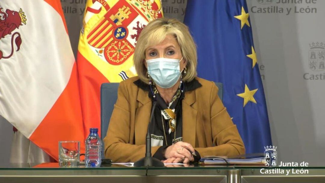 La consejera de Sanidad de la Junta de Castilla y León, Verónica Casado, en rueda de prensa 