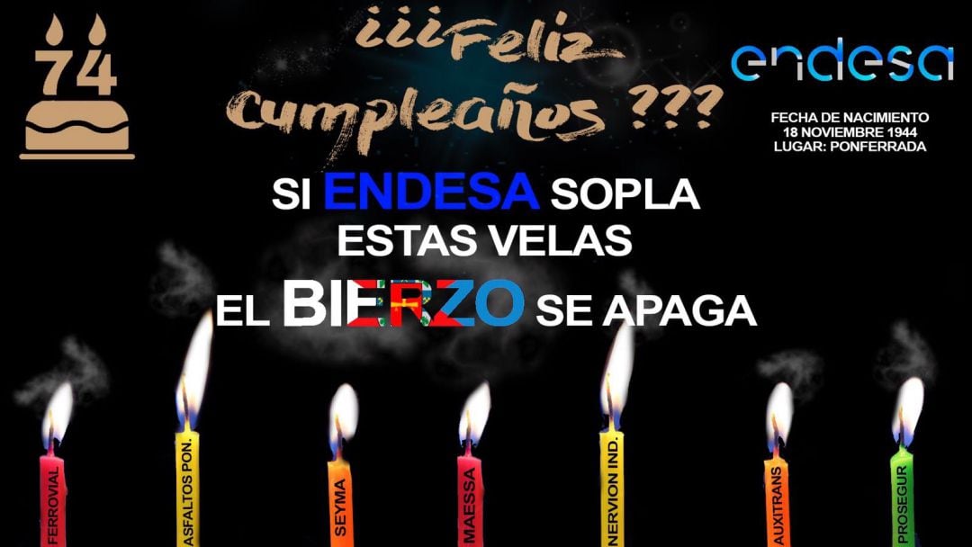 Cartel alusivo al cumpleaños