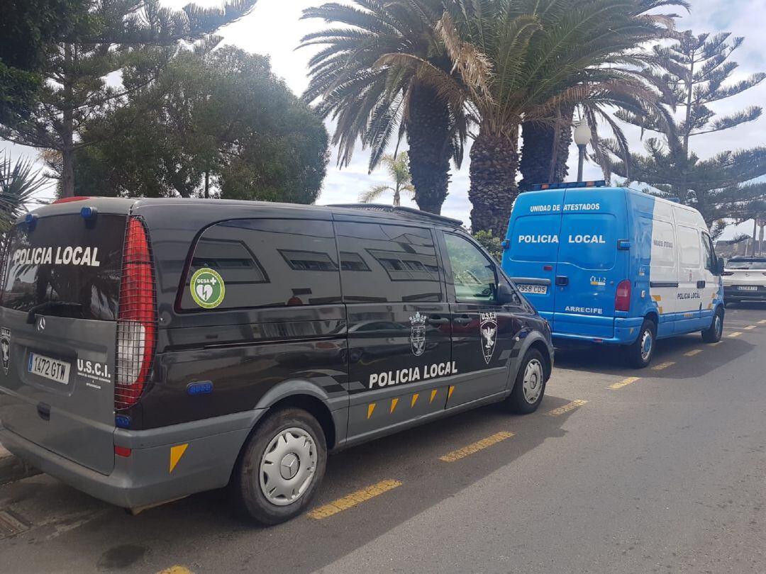 Vehículos de la Policía Municipal de Arrecife.