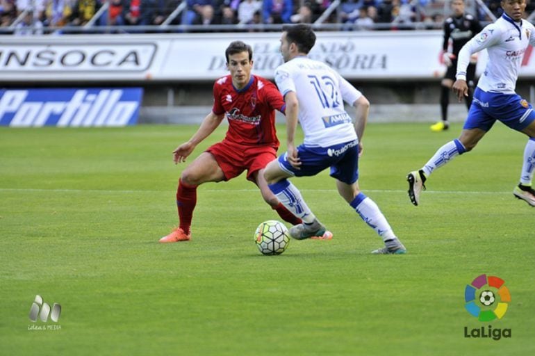 Íñigo Pérez y Lanzarote, durante el último Derby del Moncayo en Los Pajaritos.