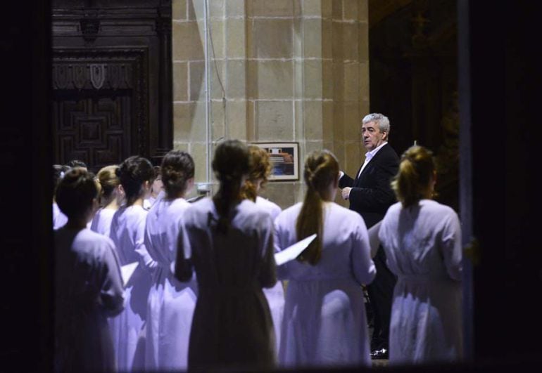 Momento de la actuación que ofreció el Orfeón Donostiarra en uno de los actos de inauguración de la capitalidad cultural.