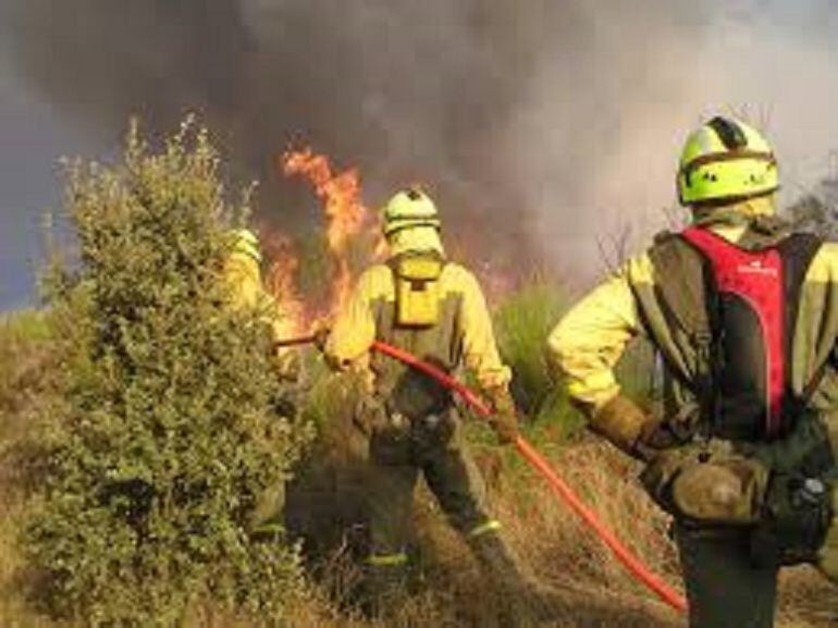 Miembros de una Brif en acción contra el fuego