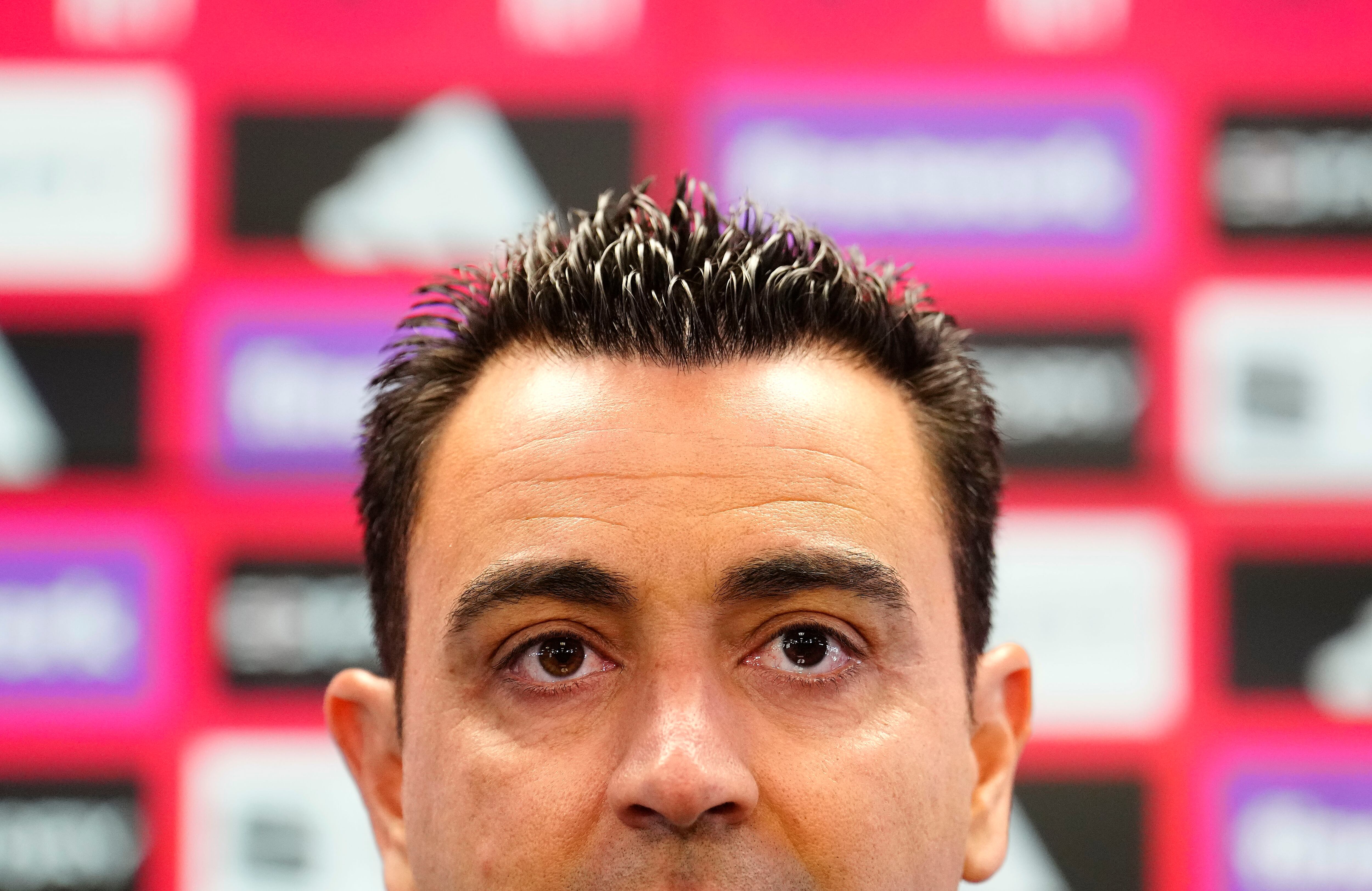El entrenador del FC Barcelona, Xavi Hernández, durante la rueda de prensa previa al Clásico de Copa del Rey