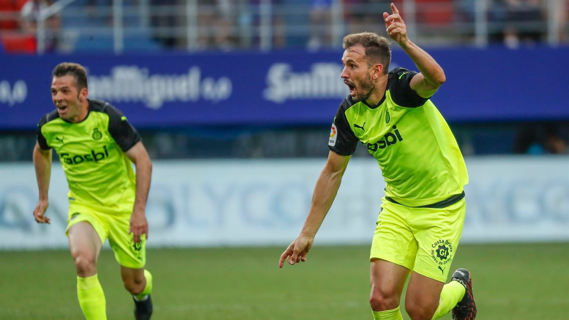 Christian Stuani celebrando el tanto que ha clasificado al Girona para la final del playoff de ascenso a Primera / EFE