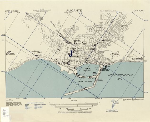 Plano de Alicante en el año1943