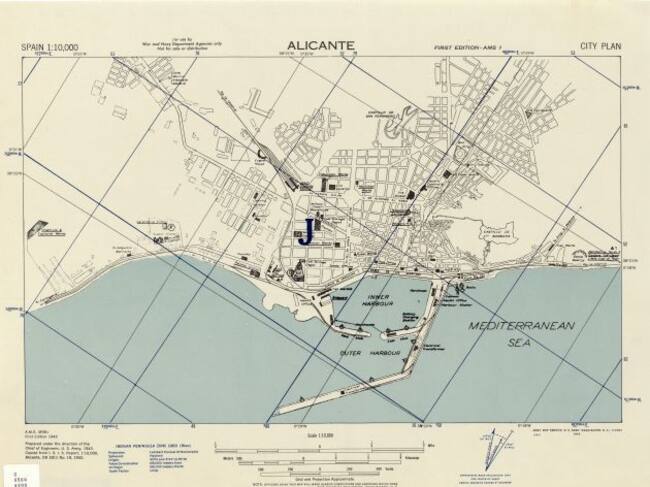 Plano de Alicante en el año1943