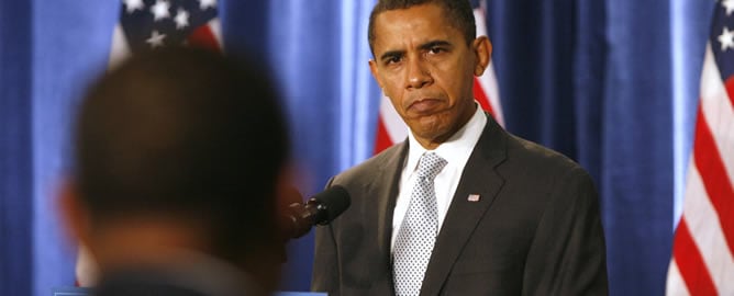 Obama, durante una rueda de prensa