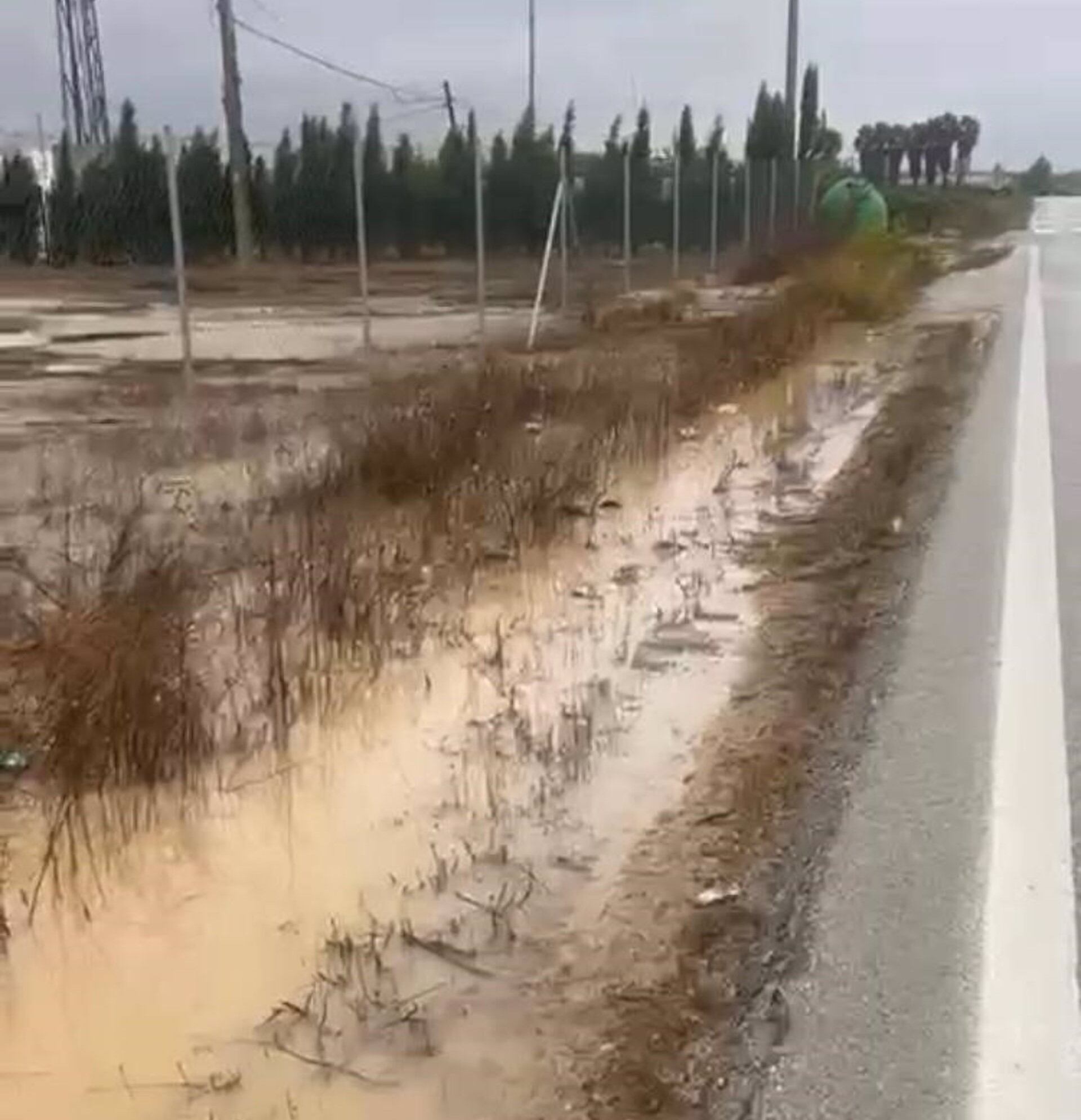Una de las carreteras afectada por el temporal