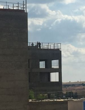 Momento de la intervención de la Policía Nacional.