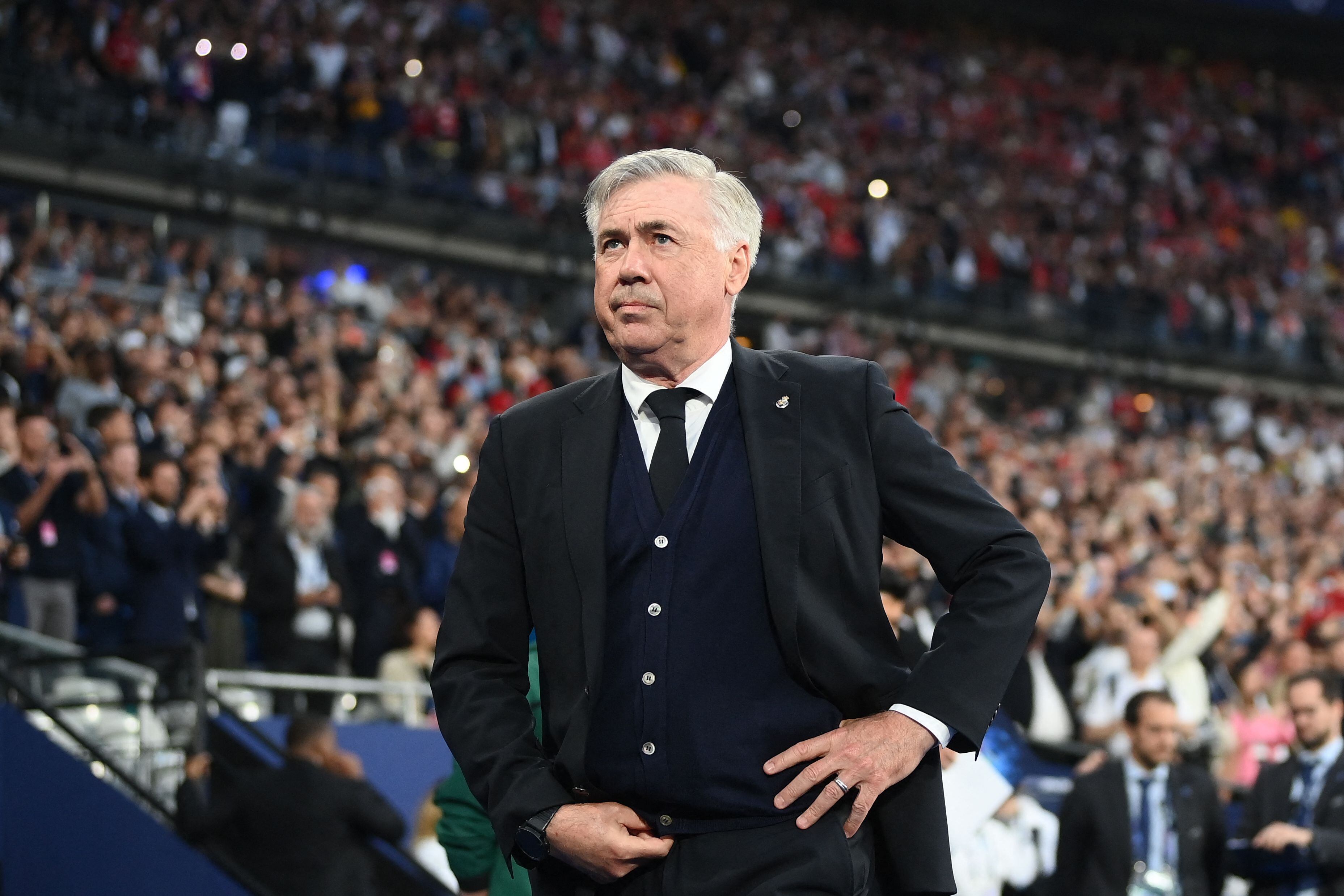 Carlo Ancelotti, entrenador del Real Madrid, en el Stade de France