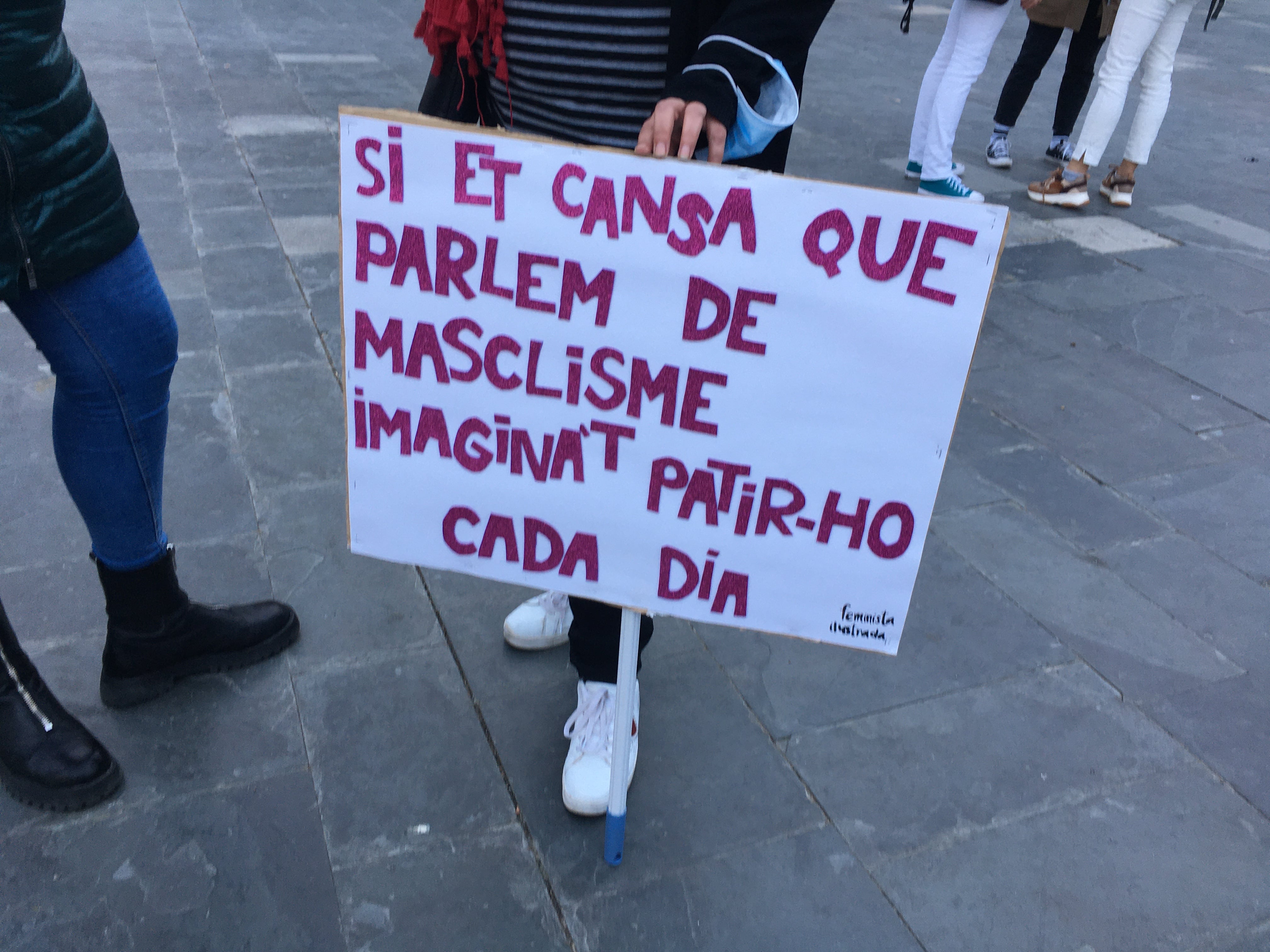 Pancarta manifestación 8M Palma. Cadena SER