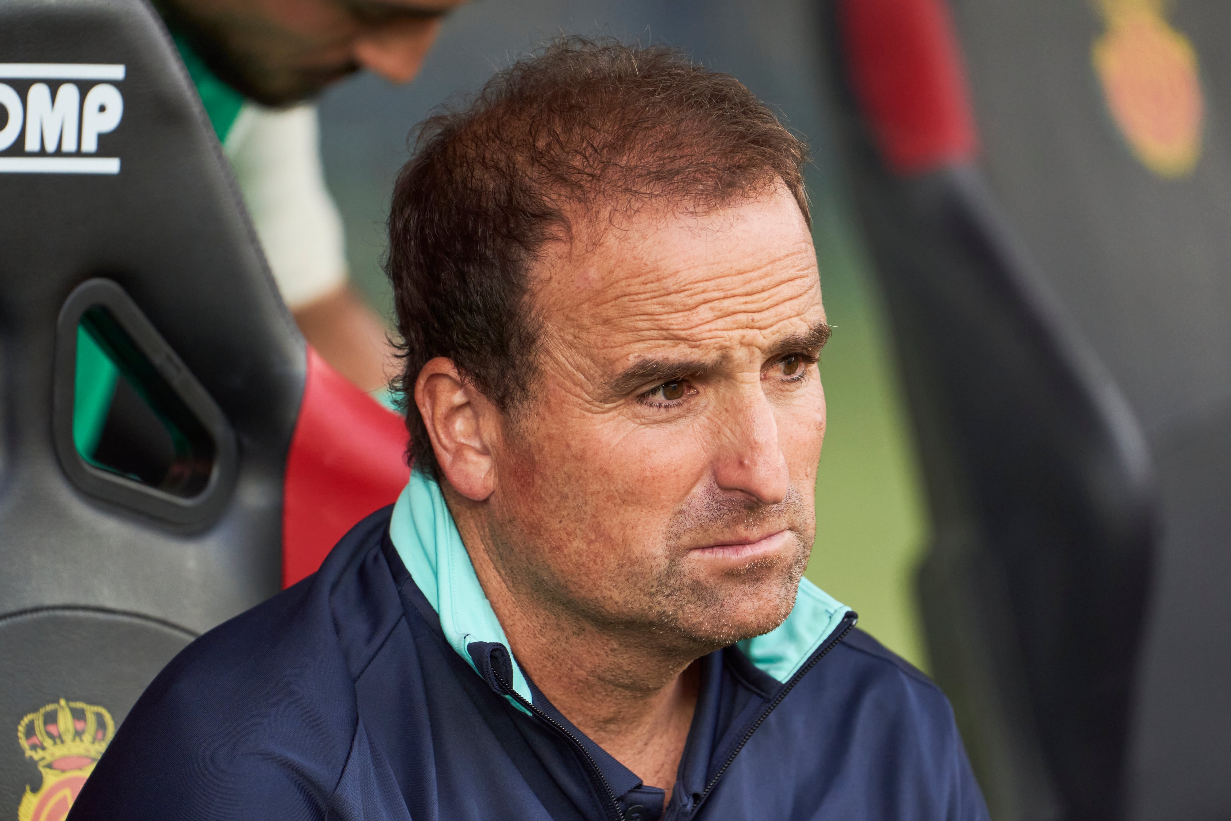 MALLORCA, SPAIN - MAY 10: Jagoba Arrasate, head coach of RCD Mallorca looks on during the LaLiga match between RCD Mallorca and Real Valladolid CF at Estadi de Son Moix on May 10, 2025 in Mallorca, Spain. (Photo by Rafa Babot/Getty Images)