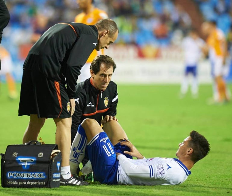 Imagen del momento en el que Jaime se rompió hace siete meses el ligamento cruzado