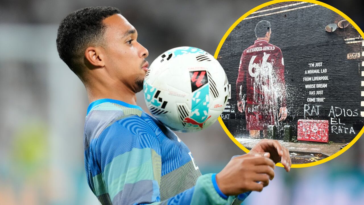 El mural de Trent Alexander-Arnold en Liverpool en la previa del partido ante el Real Madrid