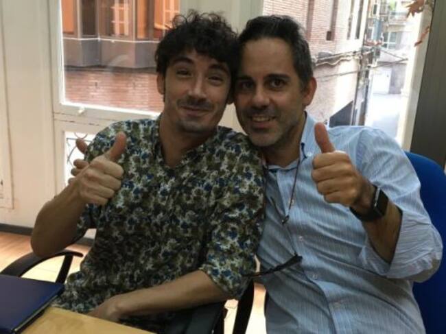 Fran Ropero (izquierda) y Ángel Cruz (derecha) en los estudios de Radio Murcia. Foto archivo