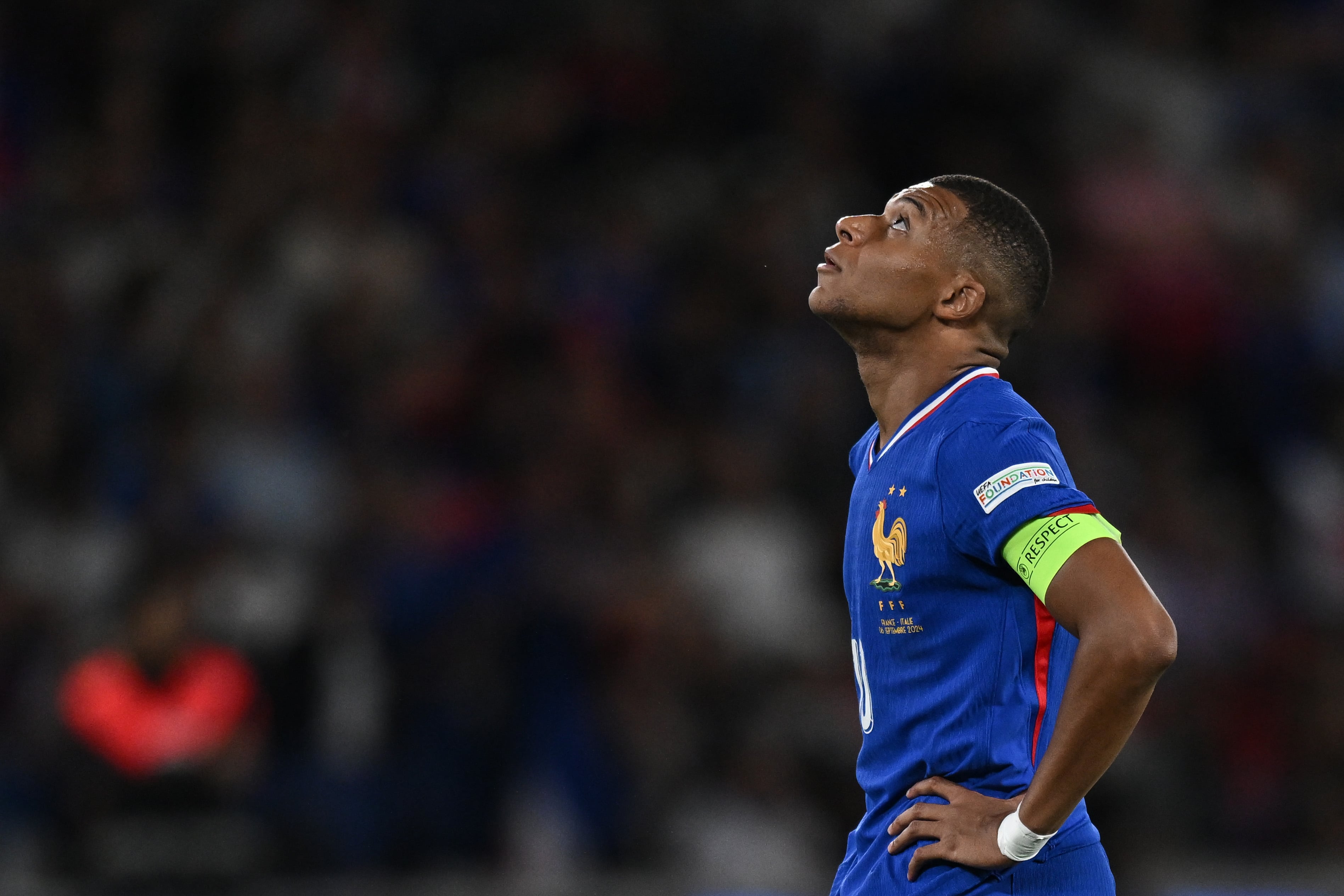 Kylian Mbappé, durante el partido entre Francia e Italia correspondiente a la UEFA Nations League