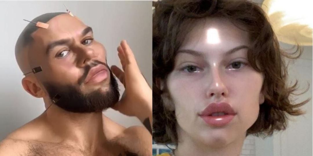 Los usuarios @francoisssagat y @kingprincess69 en una imagen a la que han aplicado uno de los filtros que la red social retirará en las próximas semanas.