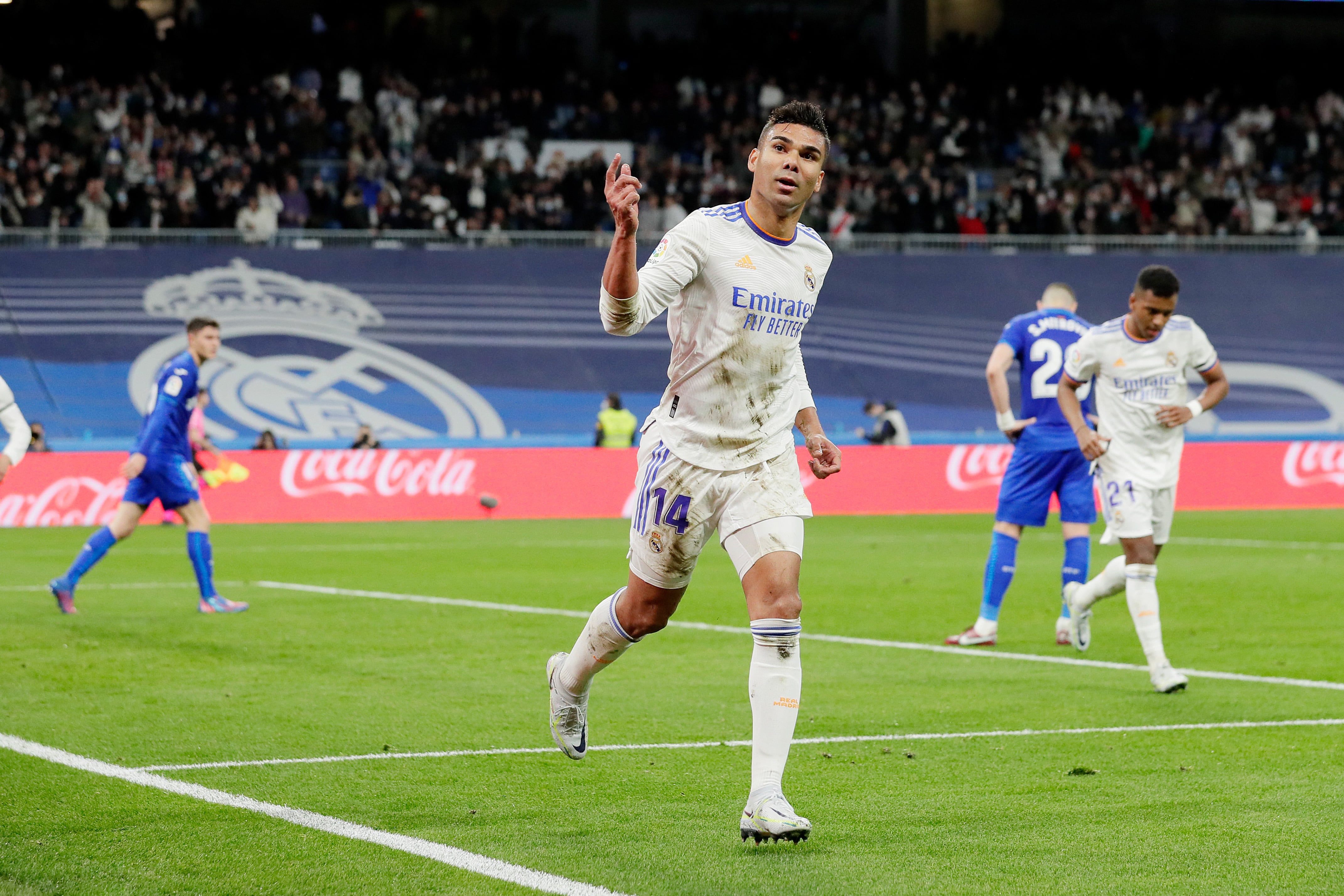 Casemiro celebrando el primer gol frente al Getafe