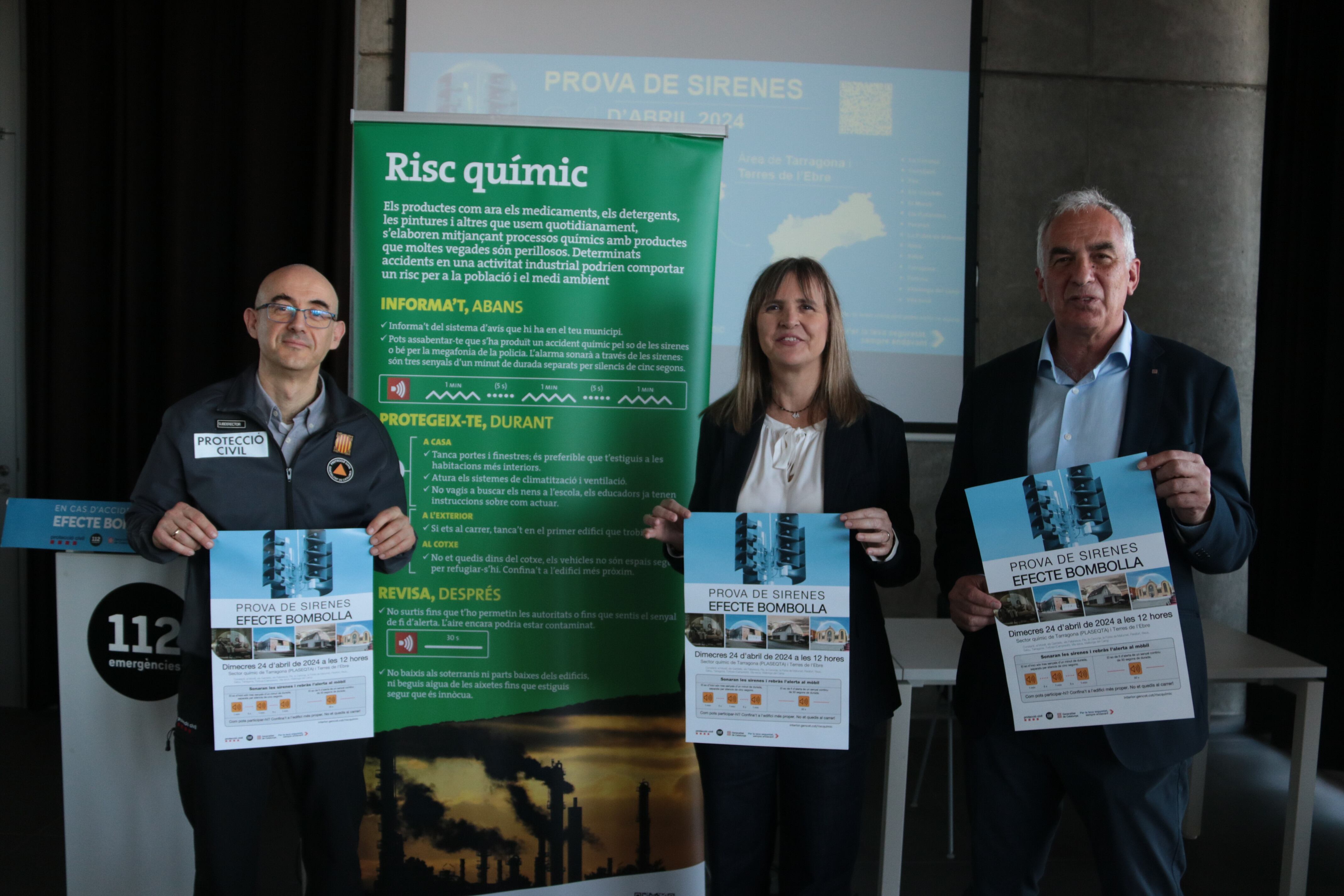 Presentació de la prova de sirenes químiques que es farà el pròxim 24 d&#039;abril al Camp de Tarragona i Terres de l&#039;Ebre