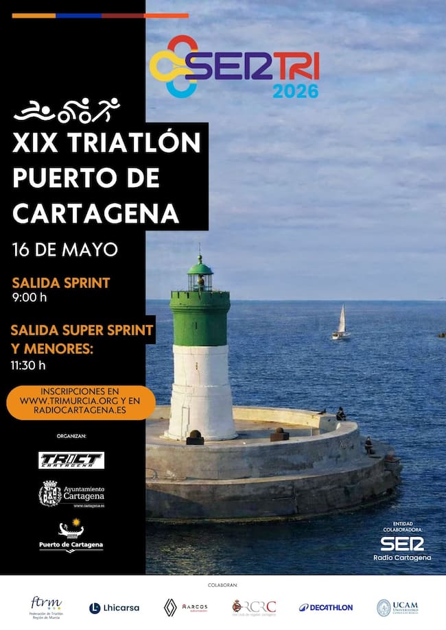 Cartel del XIX Triatlón Puerto de Cartagena SERTRI