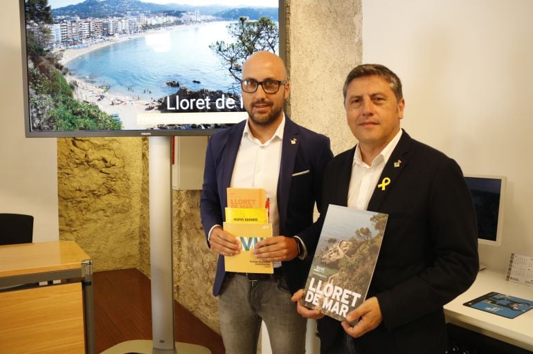 L&#039;alcalde de Lloret, Jaume Dulsat (esquerra) i el regidor, Jordi Orobitg (dreta)